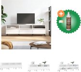vidaXL Tv-meubel 150x30x44-5 cm bewerkt hout hoogglans wit - Kast - Inclusief Houtreiniger en verfrisser