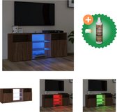 vidaXL Tv-meubel met LED-verlichting 120x30x50 cm bruineikenkleurig - Kast - Inclusief Houtreiniger en verfrisser