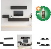 vidaXL TV-meubel set Zwart - 60 x 30 x 30 cm | 100 x 30 x 30 cm | 80 x 30 x 30 cm - Kast - Inclusief Houtreiniger en verfrisser