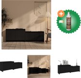 vidaXL Tv-meubel 146-5x35x50 cm spaanplaat zwart - Kast - Inclusief Houtreiniger en verfrisser