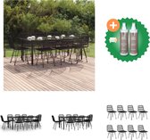 vidaXL 9 delige Tuinset poly rattan zwart Tuinset Inclusief Onderhoudsset