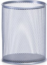Zeller pennenbakje - rond - draadmetaal - zilver - 11 x 13 cm - kantoor benodigdheden