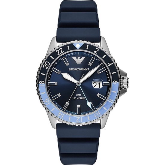 Emporio Armani Diver AR11592 Horloge - Siliconen - Blauw - Ø 42 mm