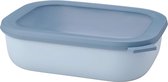 Multi Bowl Cirqula rectangulaire - boîte de conservation avec couvercle - convient comme boîte de conservation hermétique pour le koelkast, la vaisselle du micro-ondes et comme récipient pour aliments frais - 2000 ml - Blue Nordique