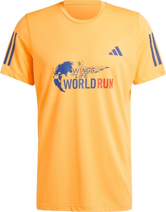 Adidas Performance Wings for Life World Run Participant T-shirt - Heren - Oranje