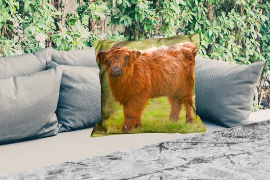 Gards Tuinposter Schotse Hooglander Koeien In De Wei - 120x80 Cm Tuindoek Tuindecoratie Wanddecoratie Buiten Tuinschilderij