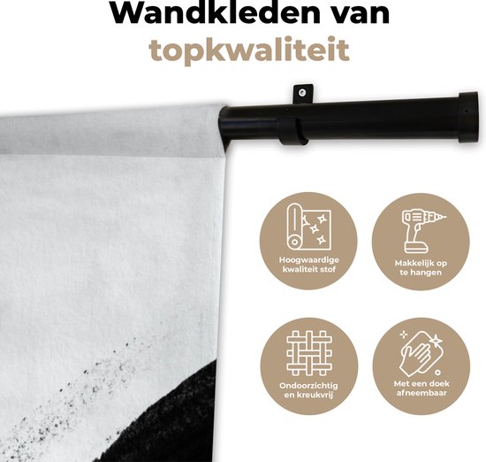 Wandkleed - Wanddoek - Verf - Abstract - Design - 90x67.5 cm - Wandtapijt