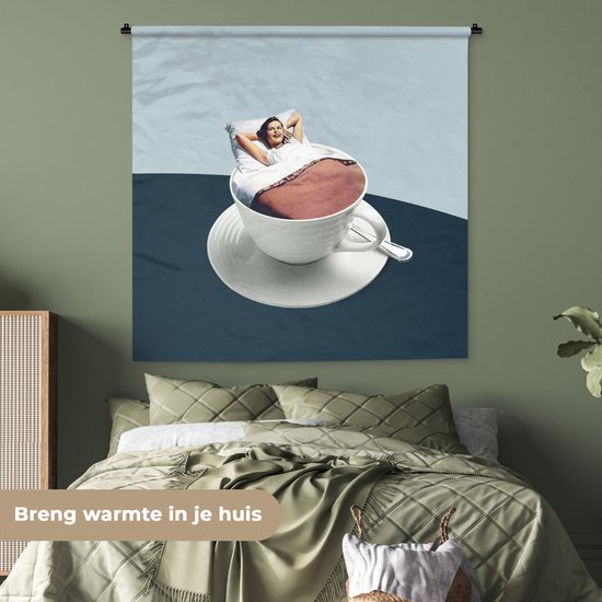 Tapisserie - Tapisserie - Femme - Café - Vintage - 150x150 cm - Tapisserie