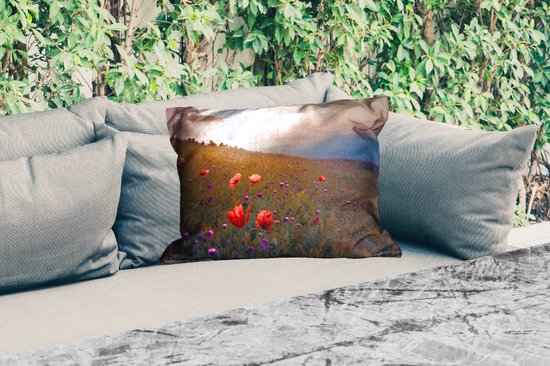 Coussins d'extérieur - Jardin - Fleurs - Coucher de soleil - Oranje - 50x30 cm