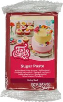 FunCakes Rolfondant - Fondant voor Cupcakes en Taarten - Ruby Rood - 250g