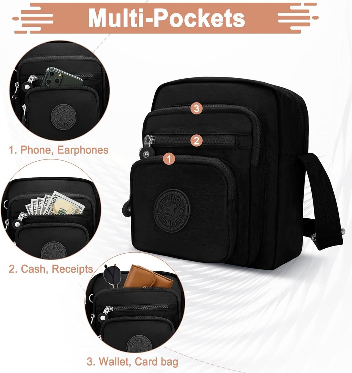 TEUEN Medium Crossbody Tas Vrouwen, PU Leer Crossbody Telefoon Tas Anti Diefstal Handtassen met Verstelbare Riem en Kaartsleuven Over Schouder Tas voor Dames Meisjes Reizen Winkelen Werk Dagelijks
