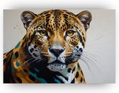 Luipaard schilderij - Kantoor wanddecoratie - Wanddecoratie luipaard - Klassieke schilderijen - Acrylaat - Kunstwerk - 150 x 100 cm 5mm