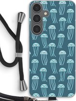 Case Company® - Hoesje met koord geschikt voor Samsung Galaxy S24 Plus hoesje met Koord - Kwallie - Telefoonhoesje met Zwart Koord - Bescherming aan alle Kanten en Over de Schermrand