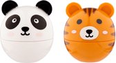 2 Adoramals Lippenbalsem Draaisluiting Tijger & Panda 4cm