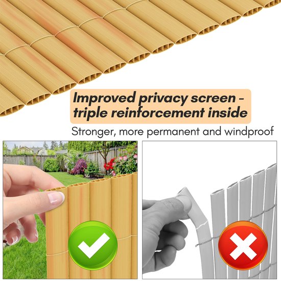 jarolift PVC Sichtschutzmatte Balkon Sichtschutz Wetterfest für Garten Terrasse, Sichtschutzzaun Balkonverkleidung, Zaun Sichtschutz Balkon Windschutz, 100 x 500 cm, Braun