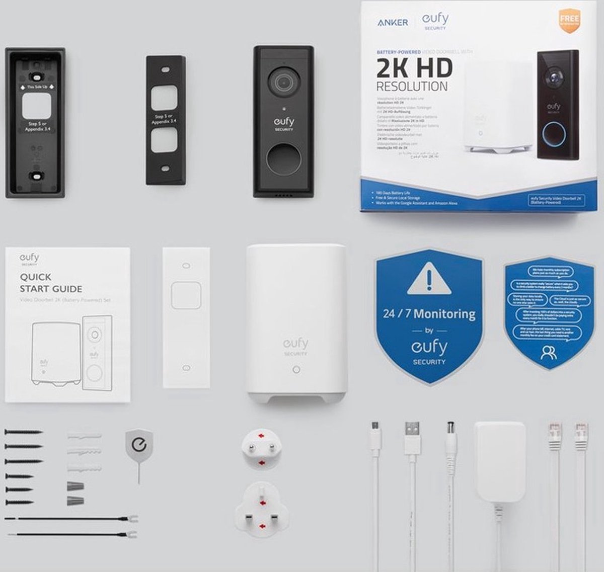 Afbeelding 3 van eufy security S220 Video Deurbel + eufy SoloCam S220 - Inclusief HomeBase 2 - Bundelvoordeel