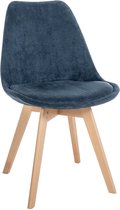 CLP Linares Chaise de salle à manger - Sans accoudoirs - Structure bois - Cordon bleu foncé