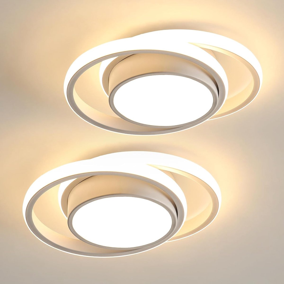 Goeco Plafondlamp - 27cm - LED - 32W - 2 Stuks Plafondlamp - 3000K