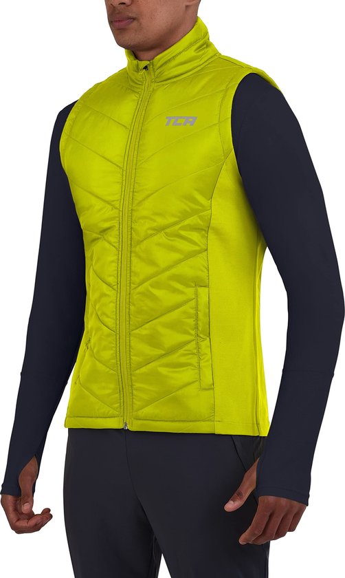 Excel Runner Bodywarmer avec poches zippées pour homme – Lime Punch (jaune), XXL