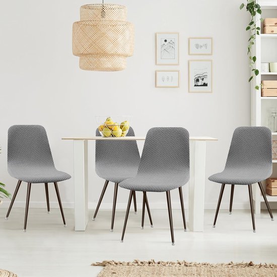 Set van 4 Design Kunststof Scandinavische Stoelen - Lichtgroene Eetkamerstoel