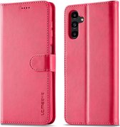 LC.IMEEKE Luxe Book Case - Geschikt voor Samsung Galaxy A15 Hoesje - Roze
