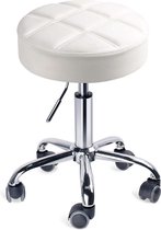 raaikruk in hoogte verstelbaar rolkruk functionele werkkruk studiokruk in modern design wit (zitting 35cm)