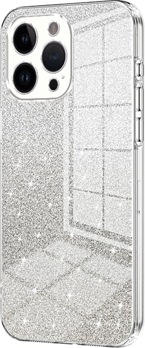 iPhone 12 PRO MAX Hoesje - Siliconen Glitter Case Back Cover - Magsafe Compatible - Transparant - Provium