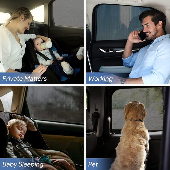 Zonwering auto baby met uv-bescherming, zonwering auto kinderen, zonneklep auto zonwering zijruit gordijn, verduistering, autoraam zonwering kinderen verduisteren van HelloTree — afbeelding 4