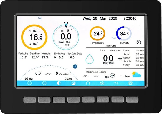 WiFi-weerstation - LCD 7 "- USB - binnensensor - Steinberg Systems