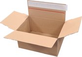Ace Verpakkingen - Kartonnen Doos - 20 stuks - 229 × 164 × 50-115mm - Rillijnen - In Hoogte Verstelbaar - Autolock bodem - Webshopdoos - Zelfklevende Plakrand - Handig voor kleine producten - Geen tape nodig - B Golf