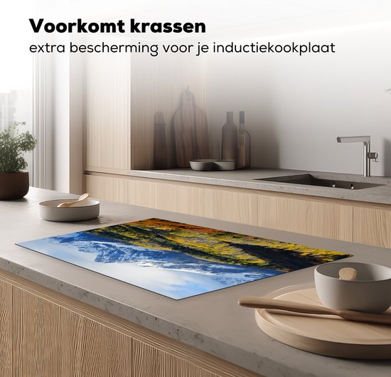KitchenYeah® Inductie beschermer 80.2x52.2 cm - Berglandschap in Colorado - Kookplaataccessoires - Afdekplaat voor kookplaat - Inductiebeschermer - Inductiemat - Inductieplaat mat