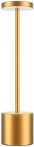 Oplaadbare Tafellamp - 4000mAh - voor Binnen & Buiten - Draadloos & Oplaadbaar - Dimbaar - Touch Bediening - Tafellamp op Batterijen - Accu - Decoratie Woonkamer, Slaapkamer & Tuin - Industrieel - Goud