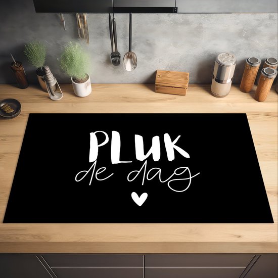 KitchenYeah© Inductie Beschermer 91x52 cm Keuken Decoratie Kookplaat Beschermer voor Inductiekookplaat Afdekplaat Anti Slip Mat - Groente - Fruit - Rustiek - Tafel