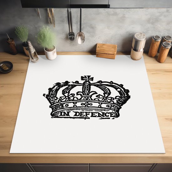 KitchenYeah® Inductie beschermer 78x78 cm - Retro - Kroon - Vintage - Kookplaataccessoires - Afdekplaat voor kookplaat - Inductiebeschermer - Inductiemat - Inductieplaat mat