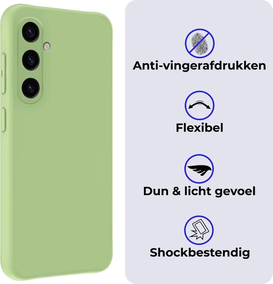Coque Compatible avec Samsung A35 Coque Siliconen Case Cover - Coque Compatible avec Samsung Galaxy A35 5G Case Cover Case - Vert - 2 PACK