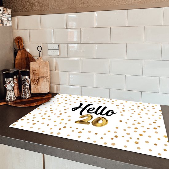 KitchenYeah® Inductie beschermer 76x51.5 cm - Jubileum - 20 jaar - Design - Kookplaataccessoires - Afdekplaat voor kookplaat - Inductiebeschermer - Inductiemat - Inductieplaat mat
