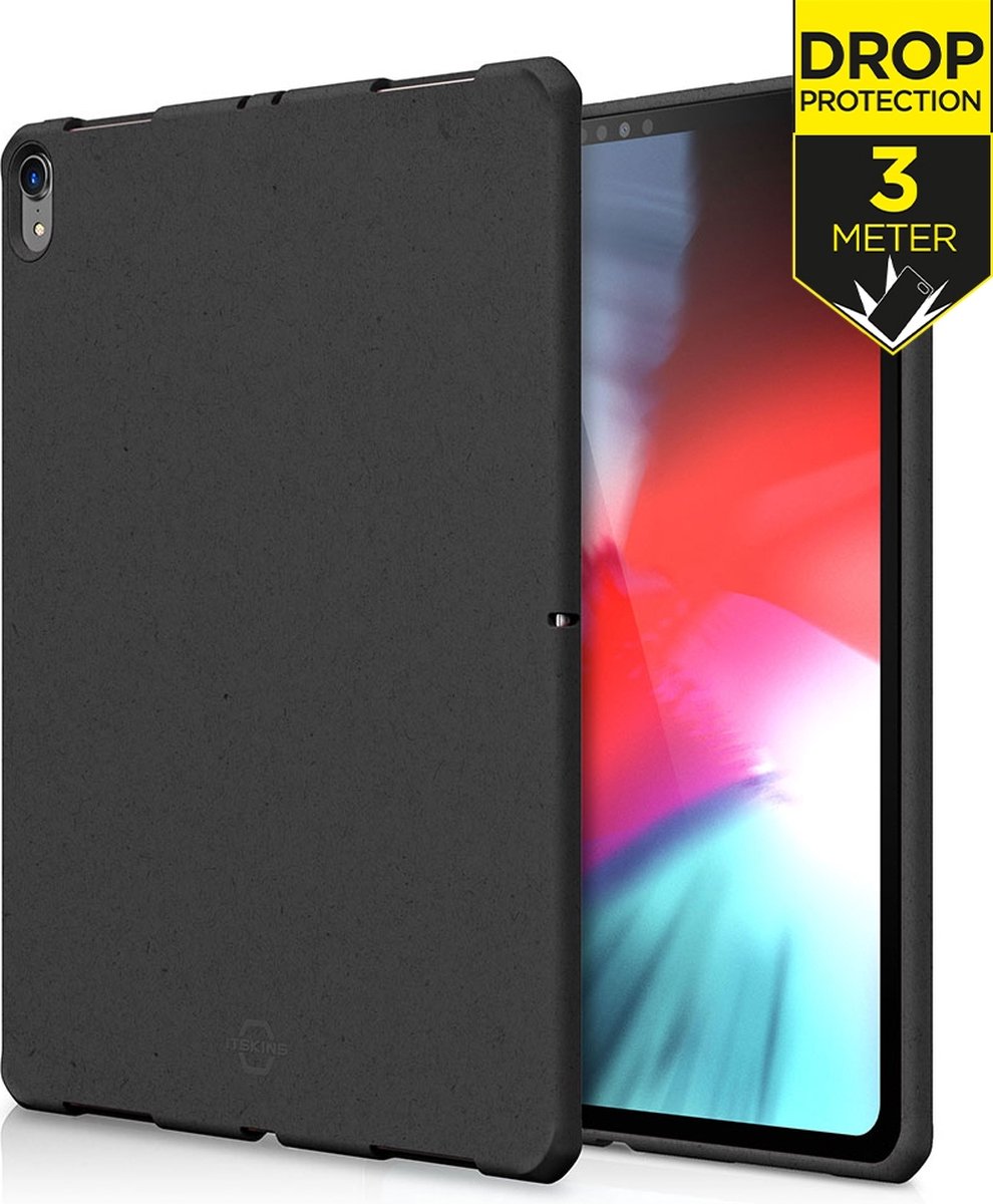 ITSkins Tablethoes geschikt voor Apple iPad Pro 11 Inch (2018) Hoes Flexibel TPU | ITSkins FeroniaBio Backcover | Schokbestendig iPad Pro 11 Inch (2018) Telefoonhoesje | Anti Shock Proof - Zwart