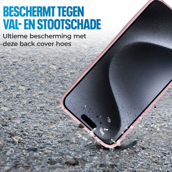 Roze TPU hoesje met koord dat een smartphone beschermt tegen val- en stootschade.