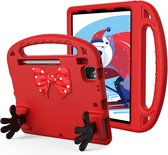 Kinderhoes - Schokbestendig - Lichtgewicht - Boogknoop Schattig - Handvat Kickstand Geschikt voor: Apple iPad Pro 11 Inch Case 2022/2021 / 2020 - Rood