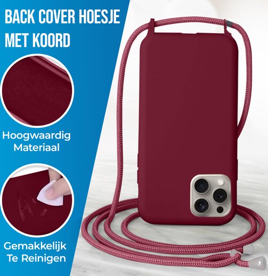 Coque Arrière Samsung Galaxy A51 avec Cordon - Coque Arrière - Silicone - Flexible - Cordon - Samsung Galaxy A51 - Rouge