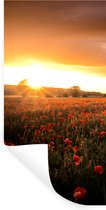 Muurstickers - Sticker Folie - Zonsondergang over de Klaprozen in Engeland - 20x40 cm - Plakfolie - Muurstickers Kinderkamer - Zelfklevend Behang - Zelfklevend behangpapier - Stickerfolie