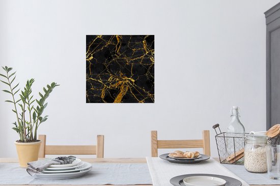 Stickers Stickers muraux - Marbre - Goud - Zwart - Glitter - 80x80 cm - Feuille adhésive