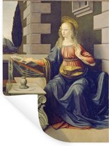Muurstickers - Sticker Folie - The Annunciation - Leonardo da Vinci - 60x80 cm - Plakfolie - Muurstickers Kinderkamer - Zelfklevend Behang - Zelfklevend behangpapier - Stickerfolie