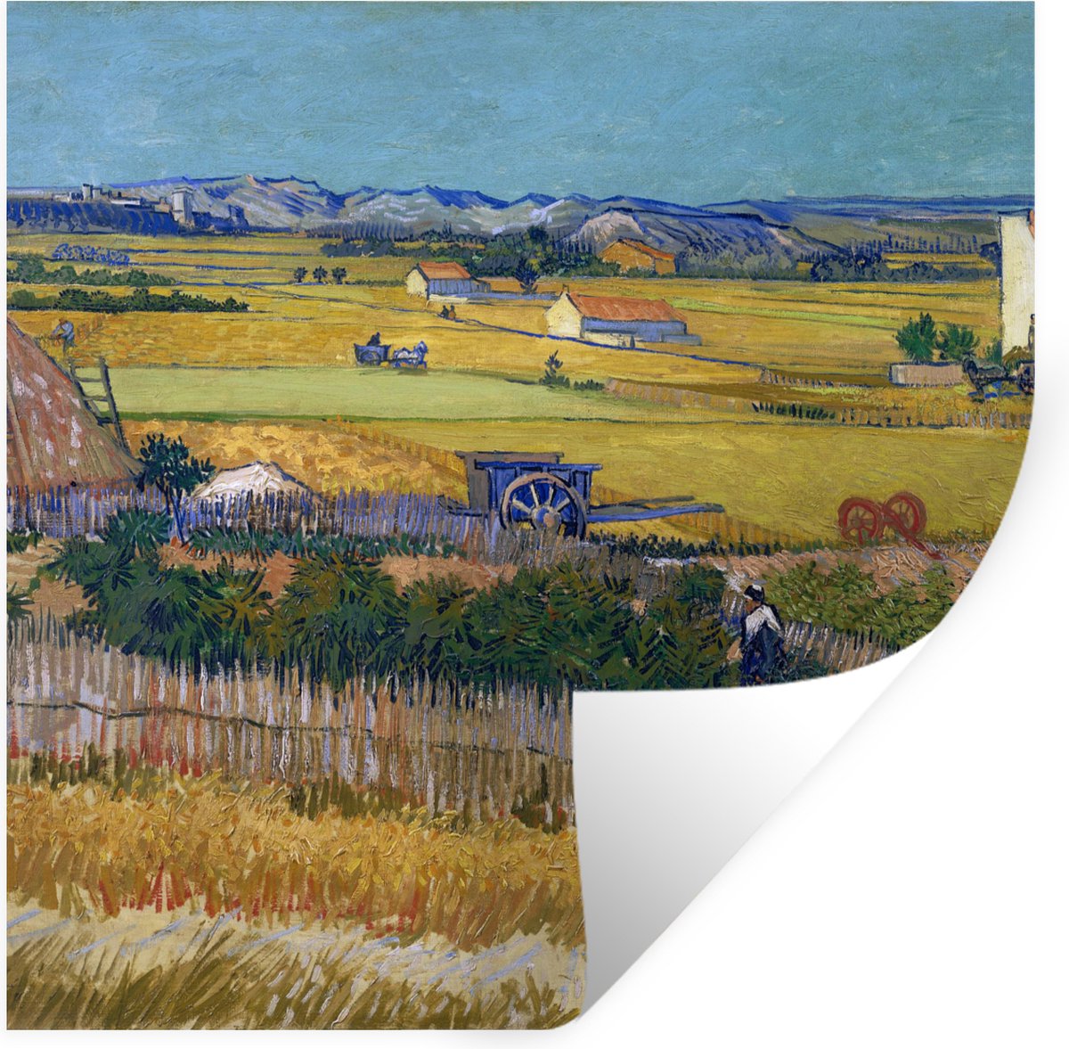 Muurstickers - Sticker Folie - De oogst - Vincent van Gogh - 80x80 cm - Plakfolie - Muurst