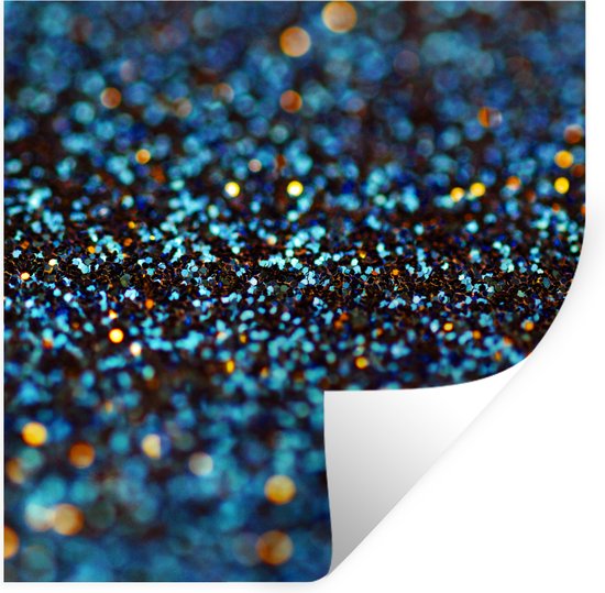 Muurstickers - Sticker Folie - Glitter - Blauw - Abstract - Design - 30x30 cm - Plakfolie - Muurstickers Kinderkamer - Zelfklevend Behang - Zelfklevend behangpapier - Stickerfolie