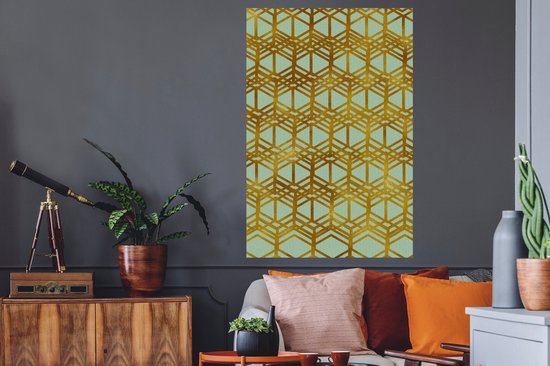 Stickers Stickers muraux - Motifs - Luxe - Vert - Lignes - 80x120 cm - Film adhésif