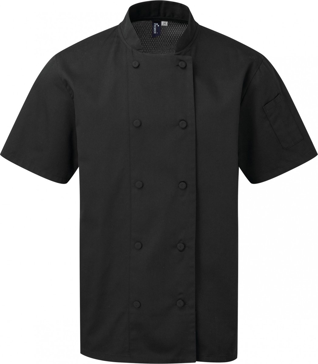 Schort/Tuniek/Werkblouse Unisex L Premier Lange mouw Black 65% Polyester, 35% Katoen