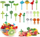 Voedselprikkers 22 stuks - Kinderspiesjes - Herbruikbaar - Voor fruit, groente, gebak, hapjes voor kinderen - Schattige cocktailprikkers