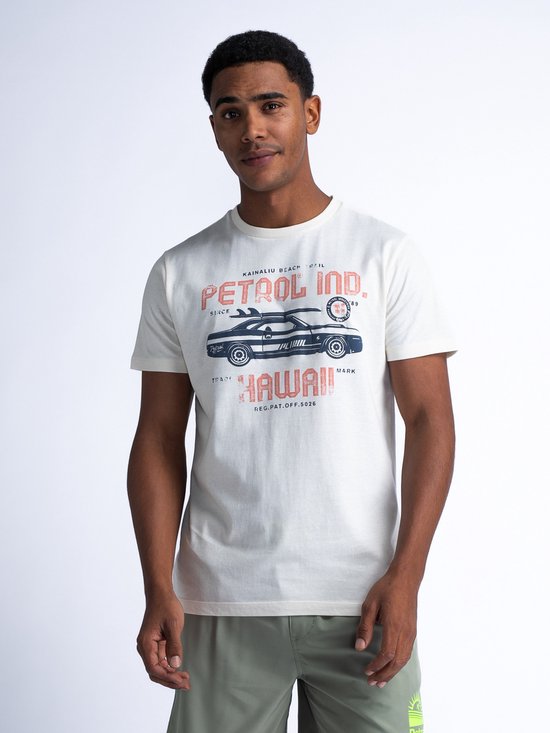 Petrol Industries - Heren Artwork T-shirt Stroll - Wit - Maat S
