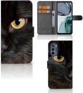 Telefoonhoesje Geschikt voor Motorola Moto G62 5G Beschermhoesje Zwarte Kat